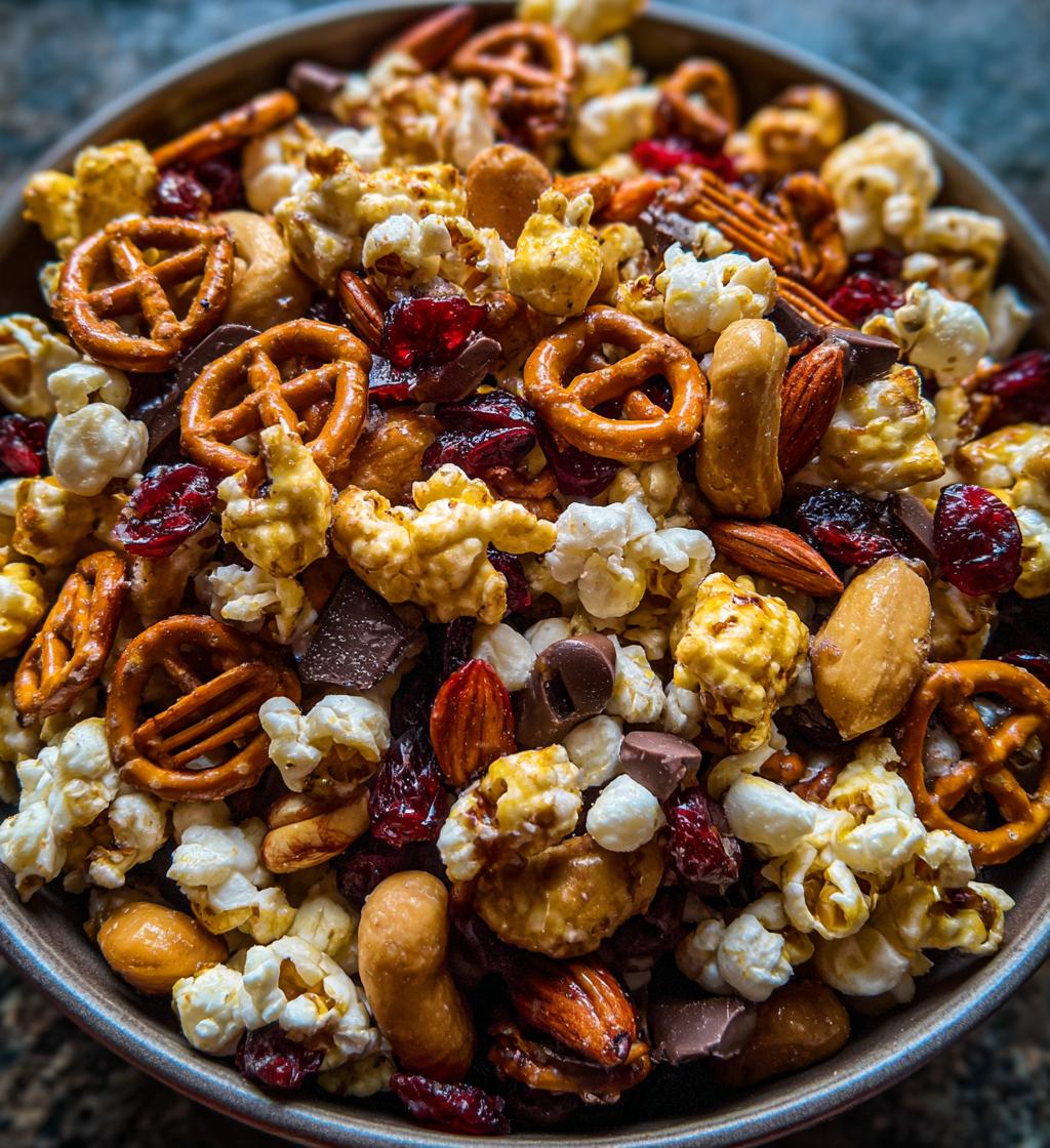 sweet and salty holiday snack mix - detail 1