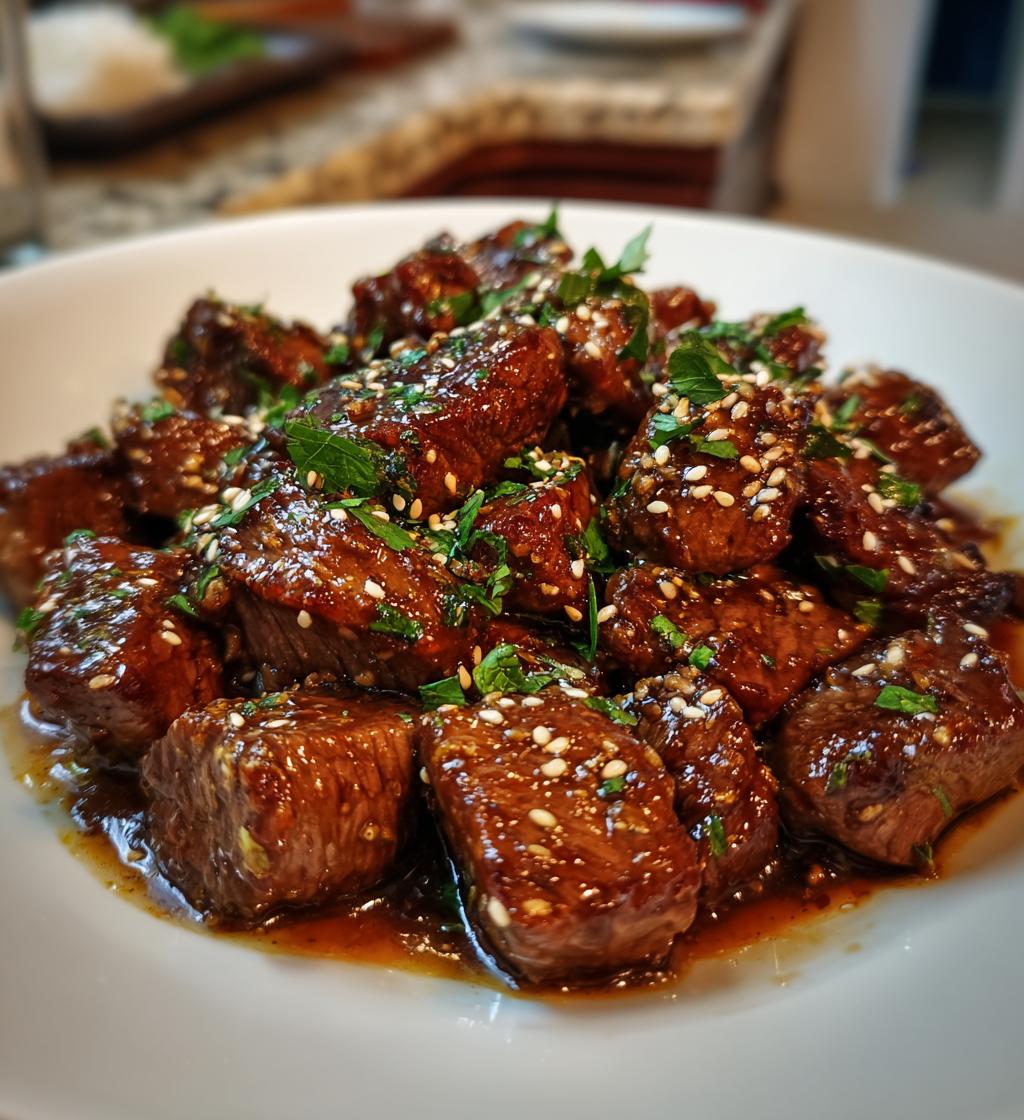 sweet and sticky steak bites - detail 1