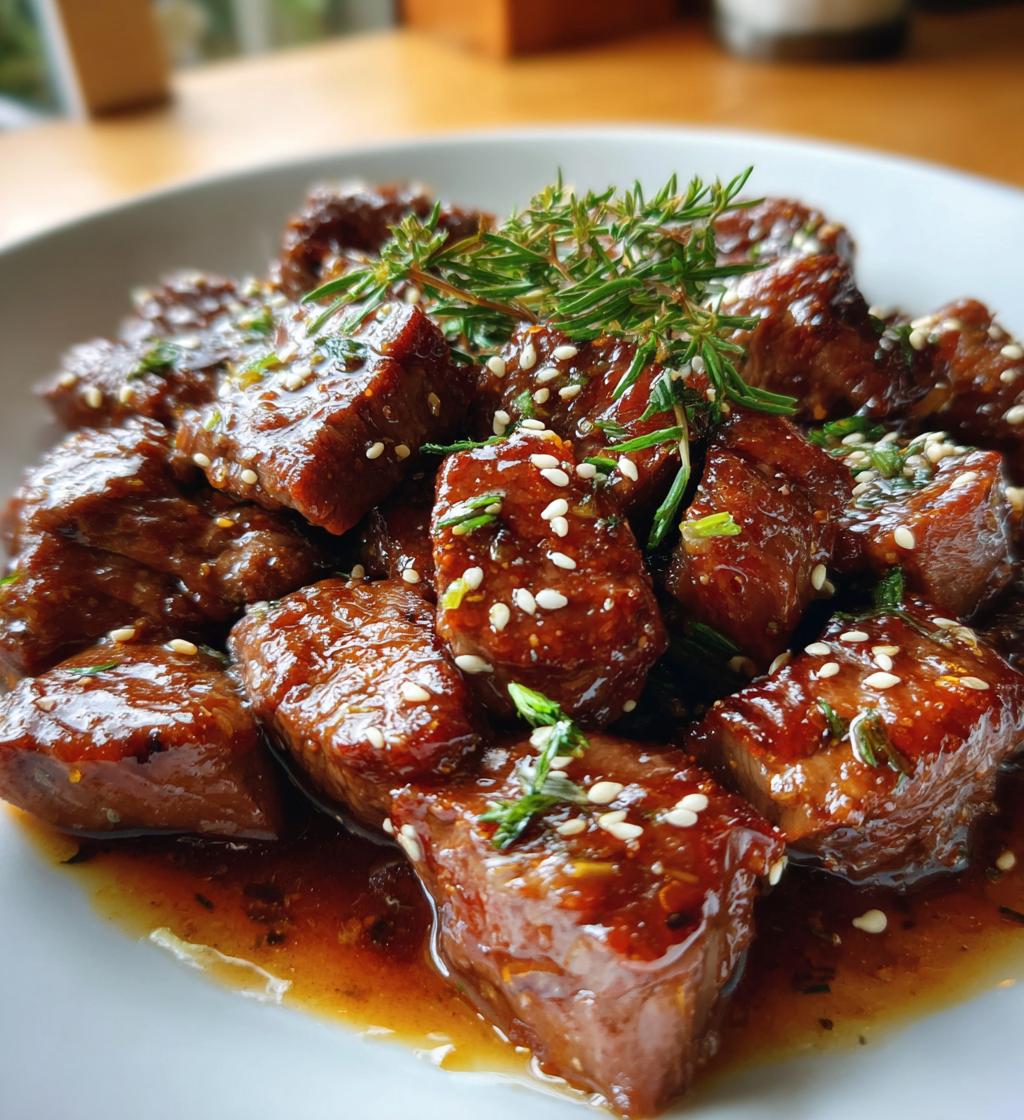 sweet and sticky steak bites