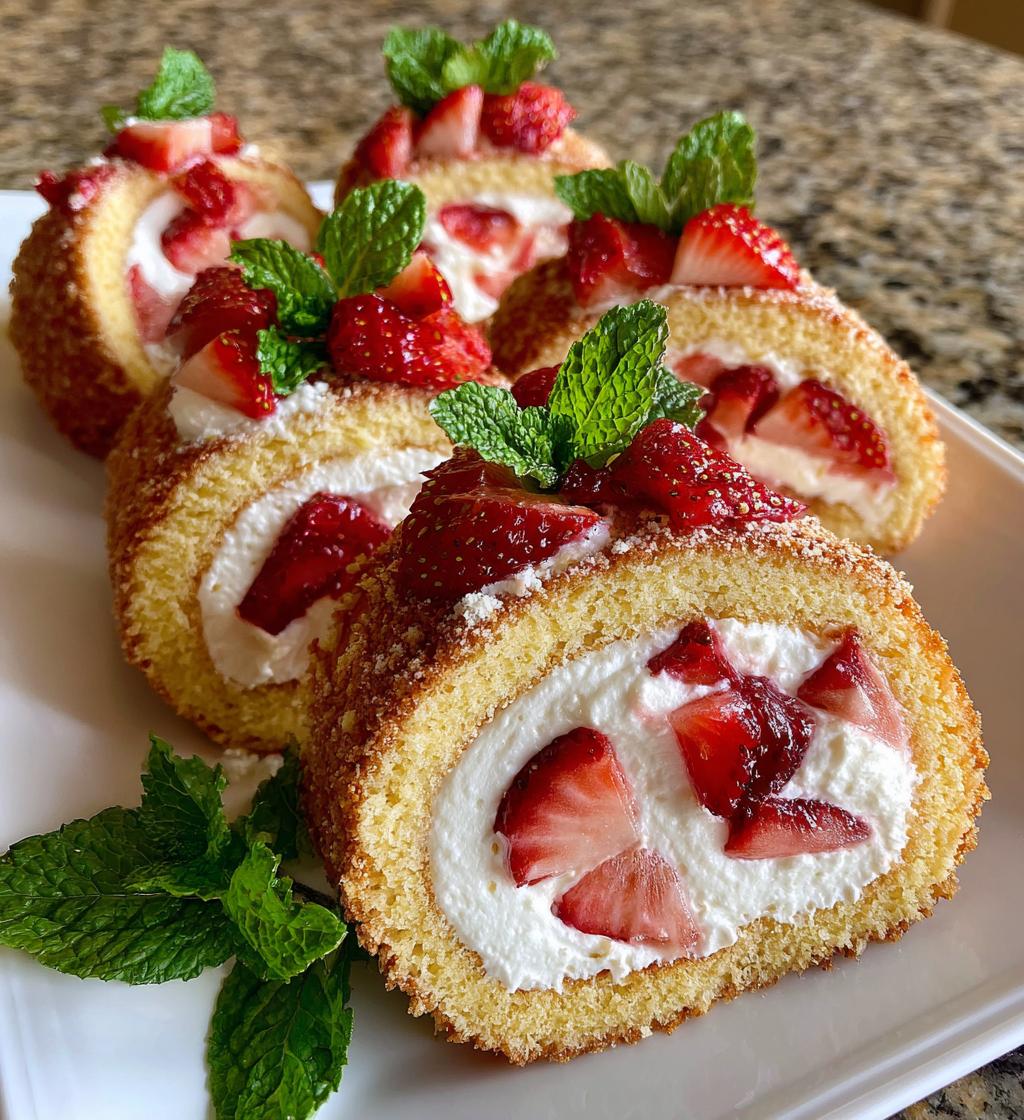 sweet strawberry shortcake cheesecake rolls - detail 1