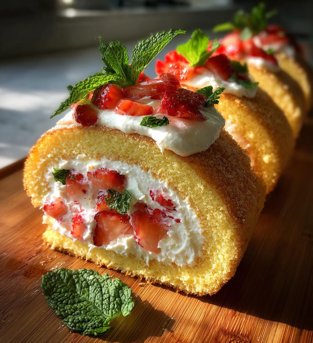 sweet strawberry shortcake cheesecake rolls