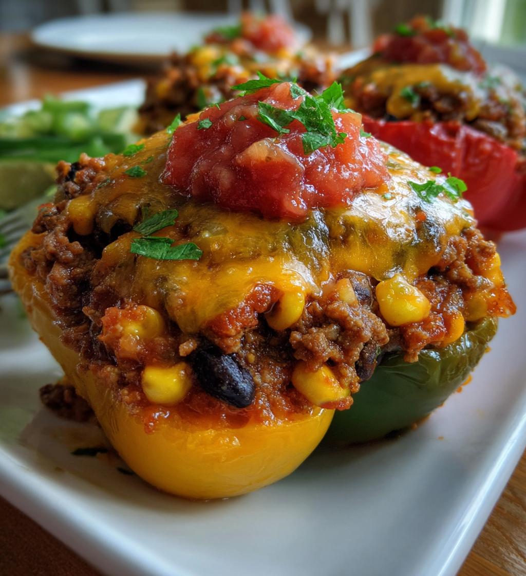 taco stuffed peppers - detail 1