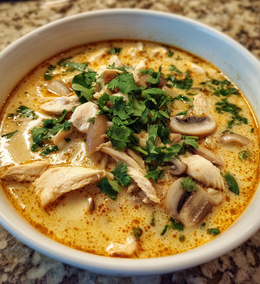 thai coconut soup recipe tom kha - detail 1