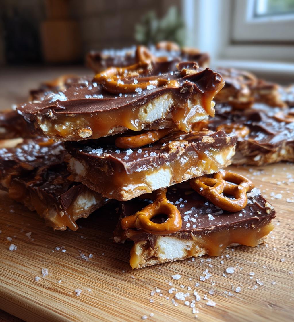 the best salted caramel pretzel bark - detail 1