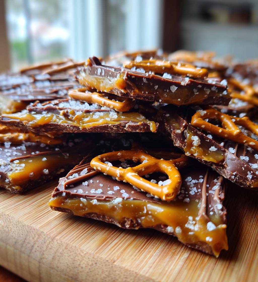 the best salted caramel pretzel bark