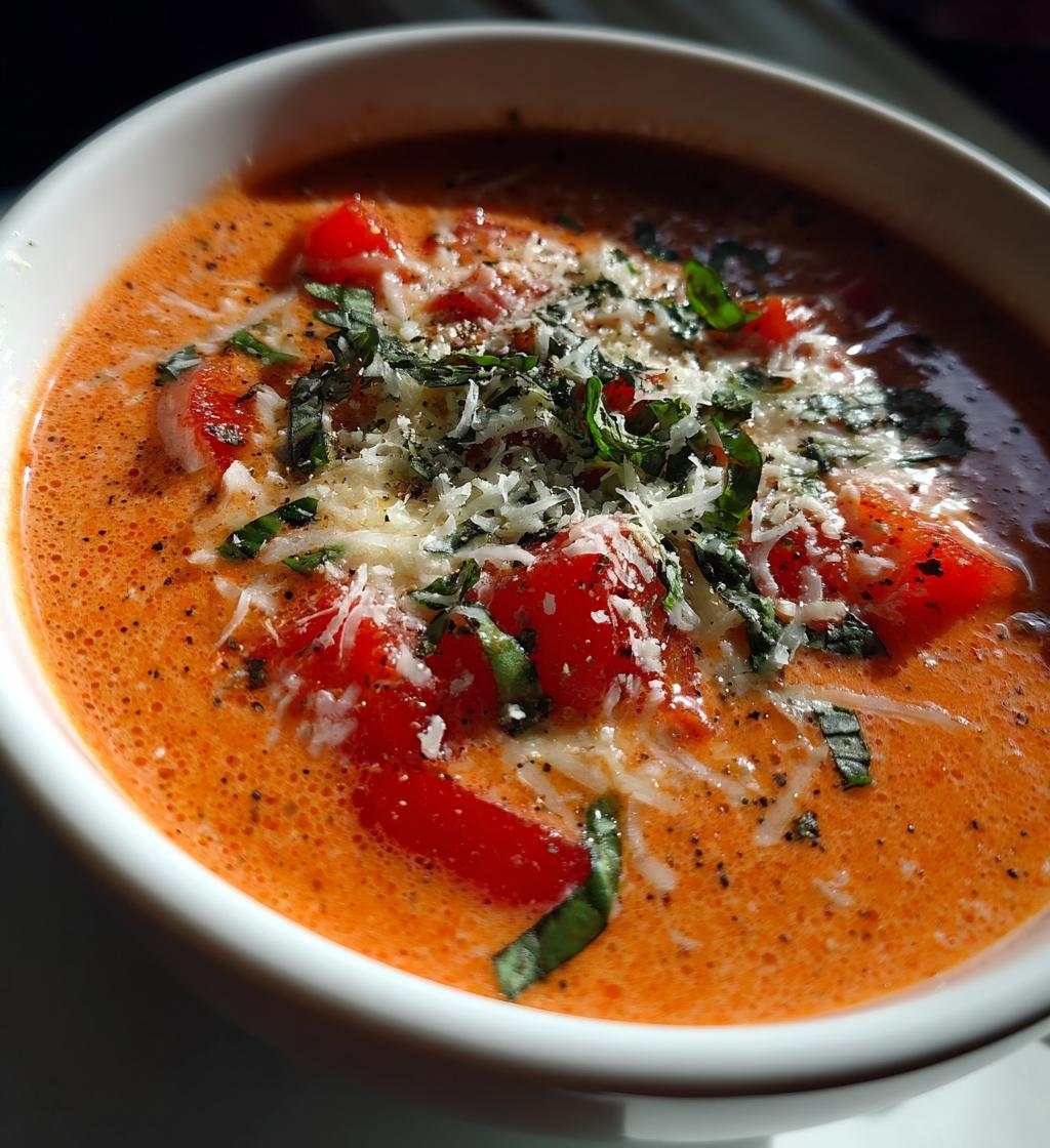 tomato basil parmesan soup