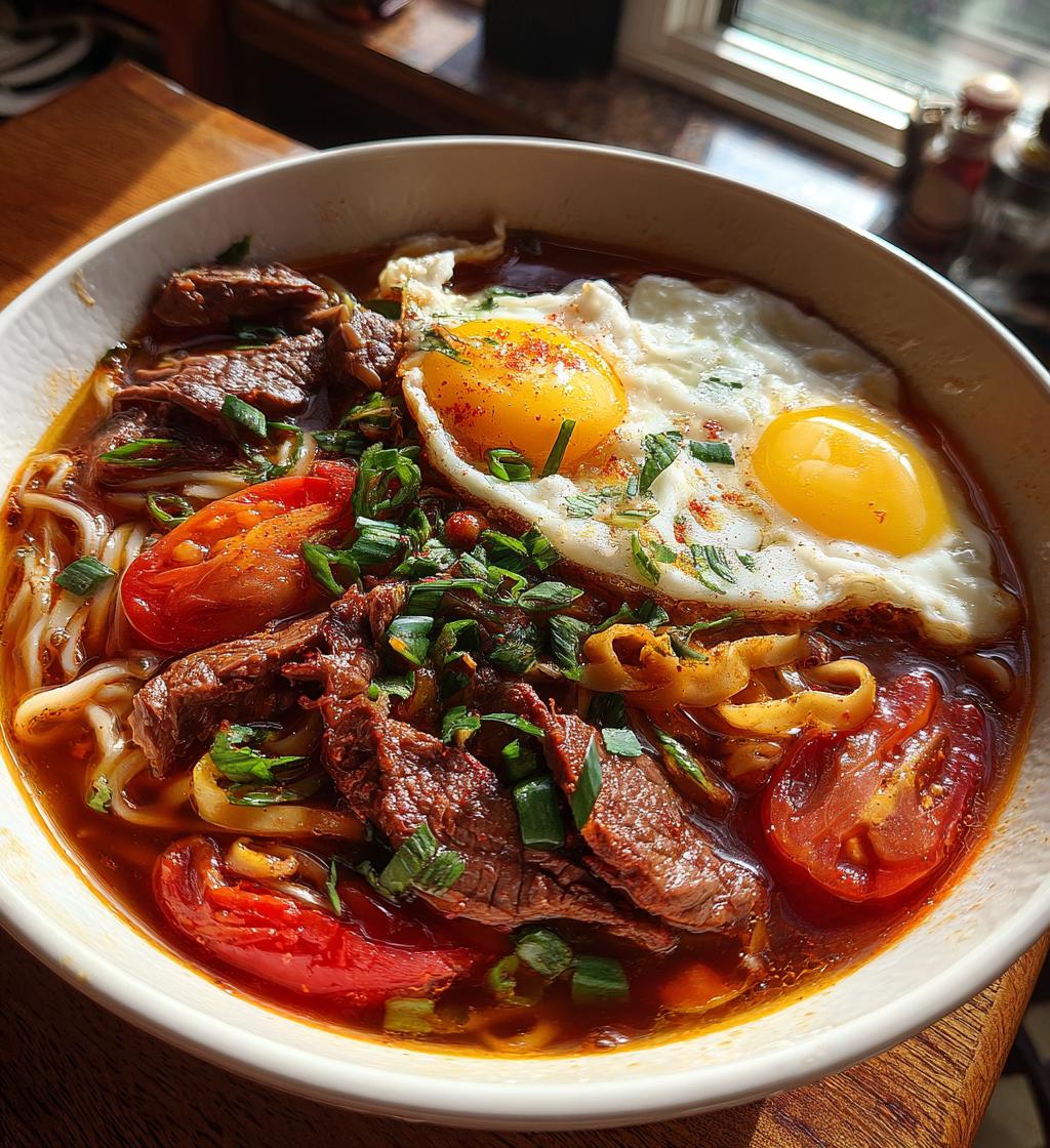 tomato egg and beef noodle soup recipe - detail 1