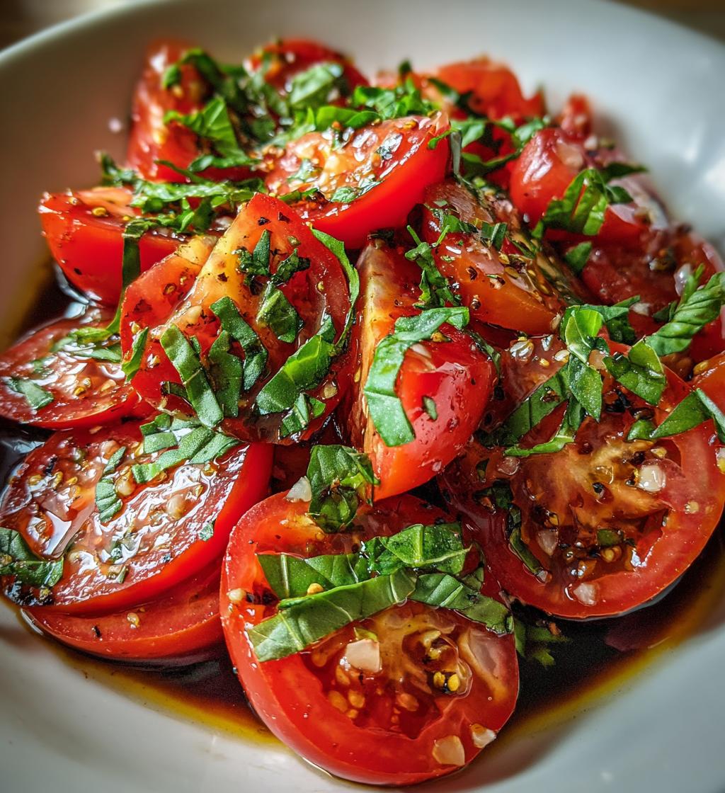 tomato garlic salad - detail 1