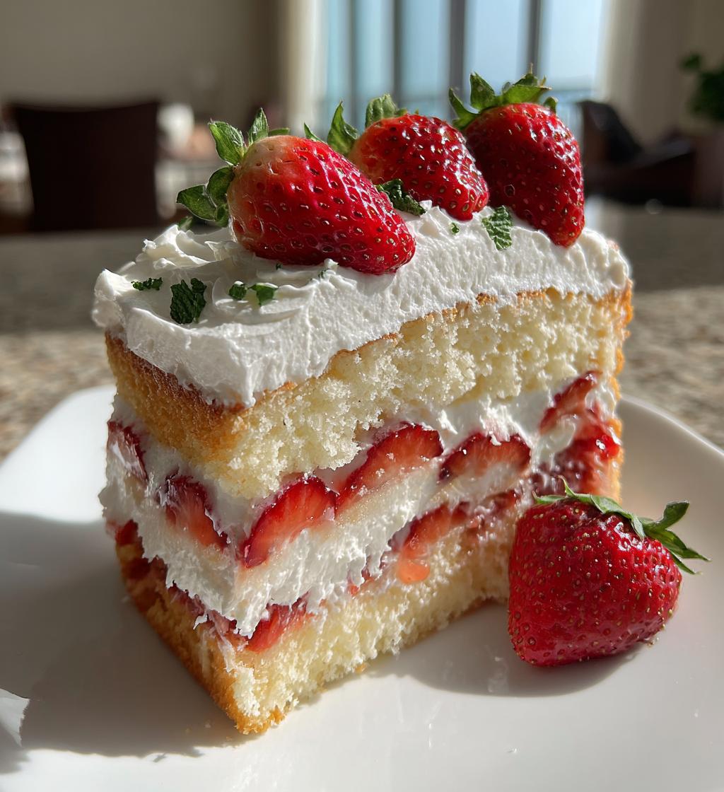 triple layer strawberry cake - detail 1