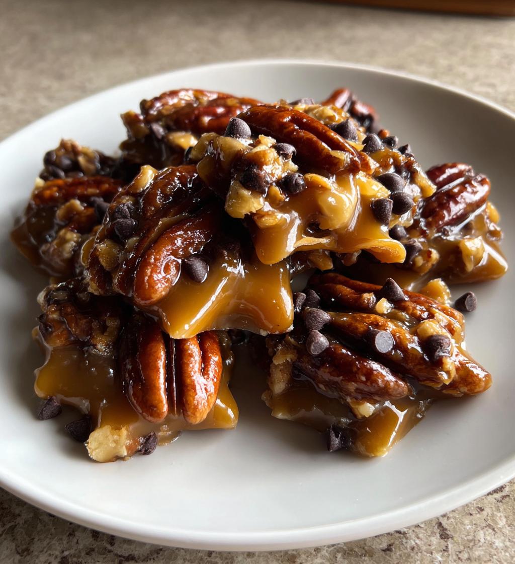 turtle candy with pecans and caramel - detail 1