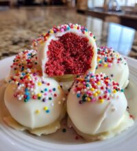 valentines day red velvet cake balls