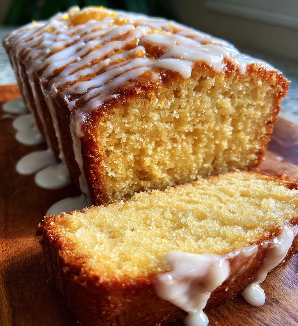 vanilla buttermilk pound cake with cream cheese glaze - detail 1