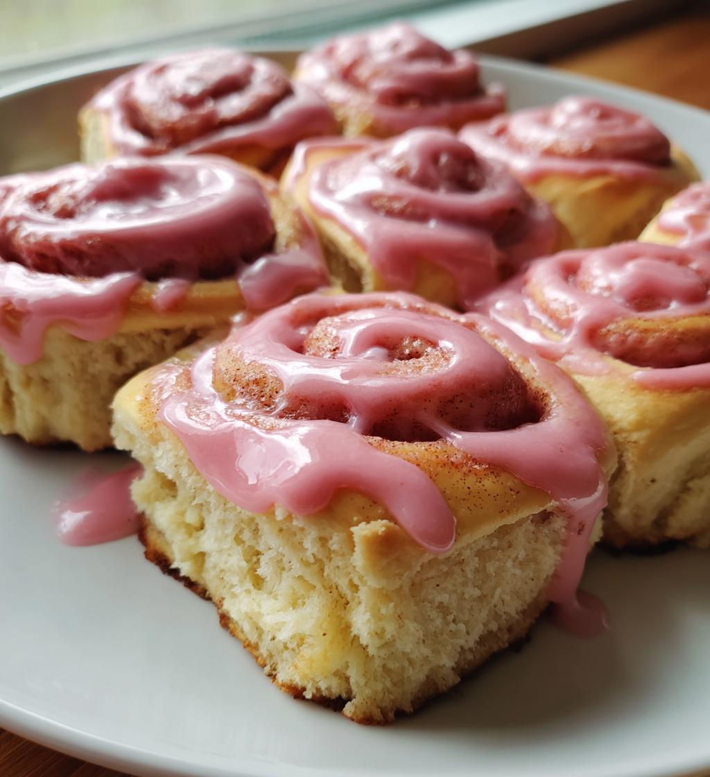 vegan pink cinnamon rolls