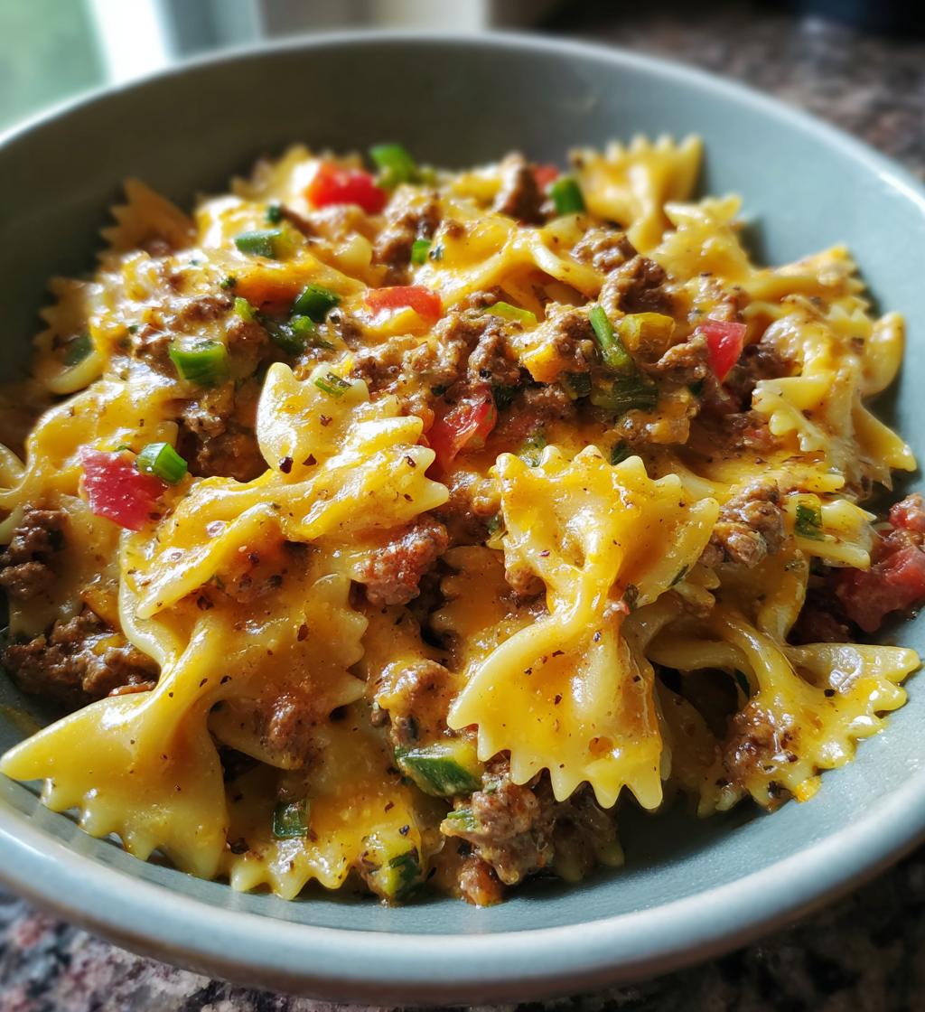 velveeta beef bowtie pasta - detail 1