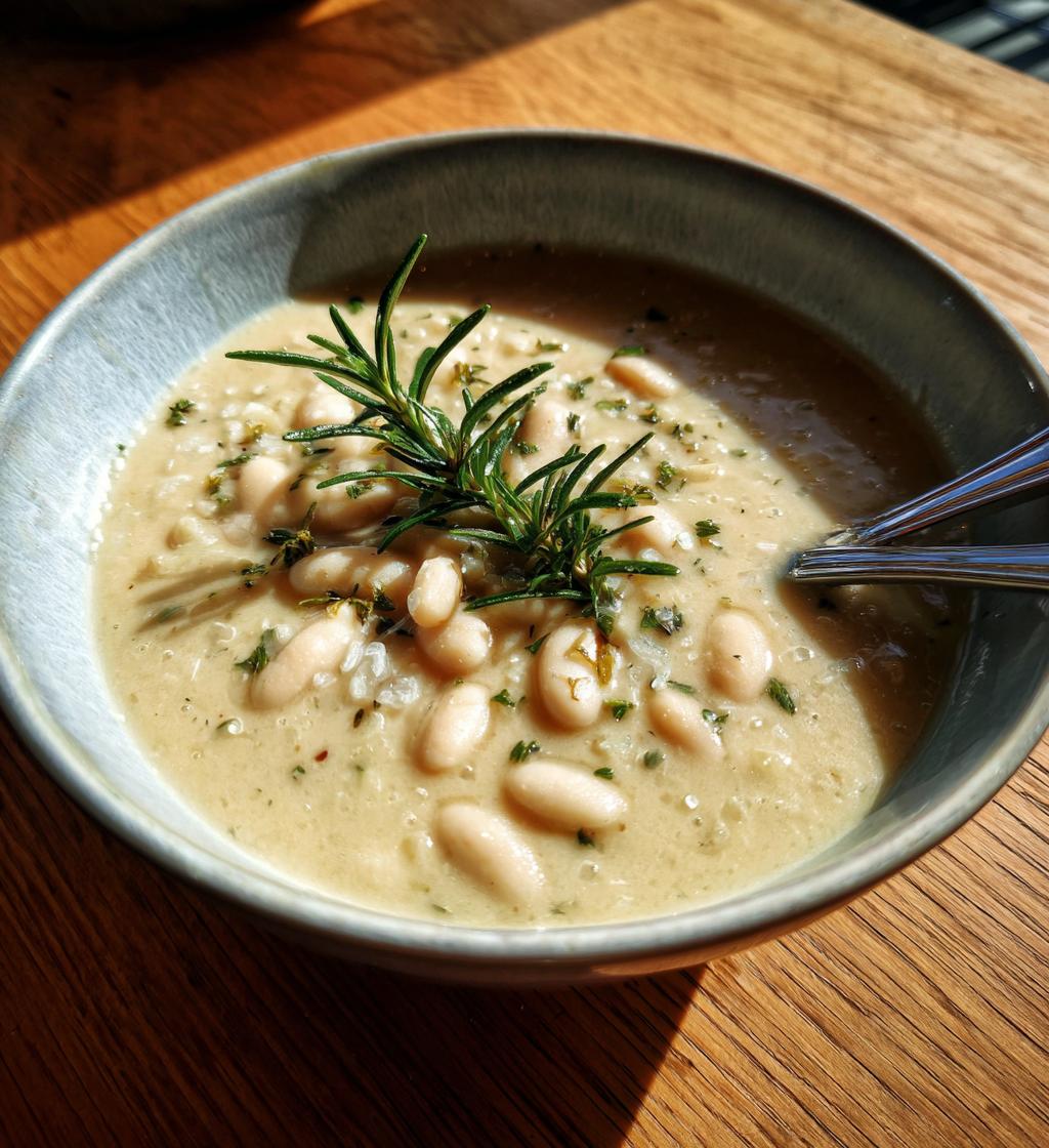 white bean and rosemary soup - detail 1