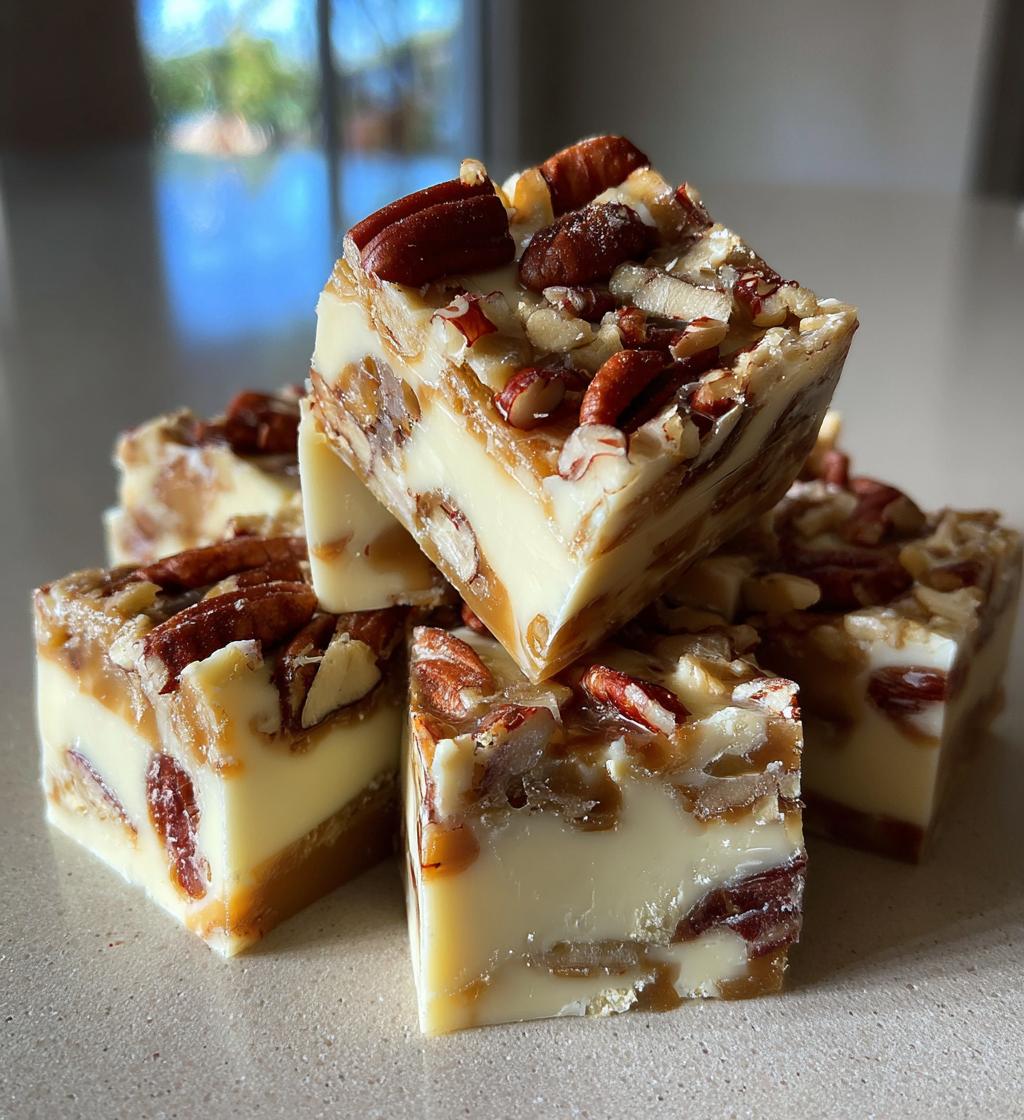 white chocolate caramel pecan fudge - detail 1