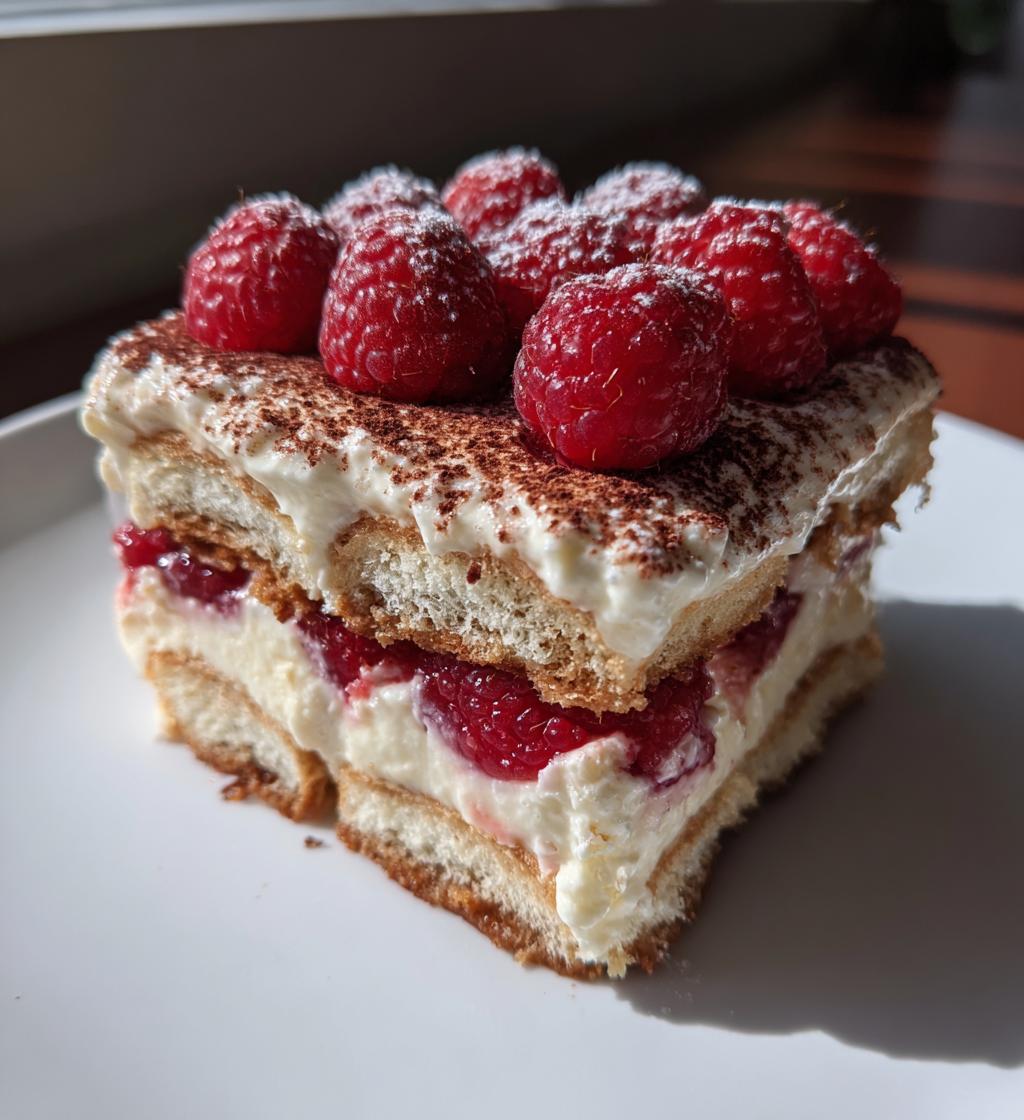 white chocolate raspberry tiramisu - detail 1