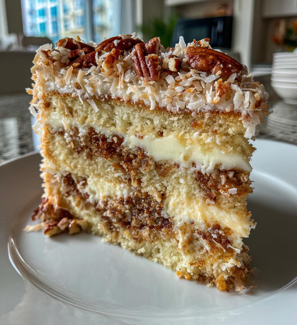 white german chocolate cake with a cheesecake center