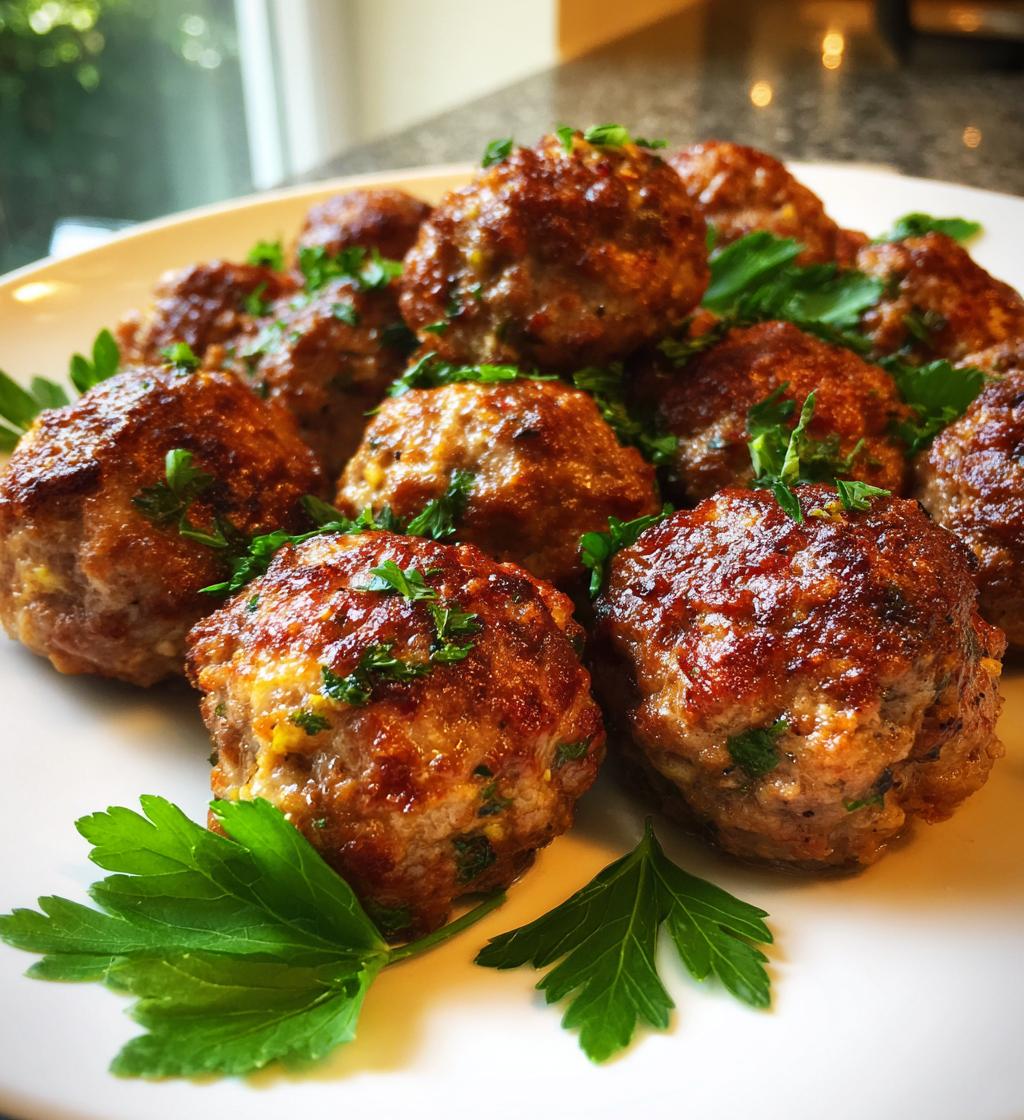 air fryer pork stuffing meatballs - detail 1