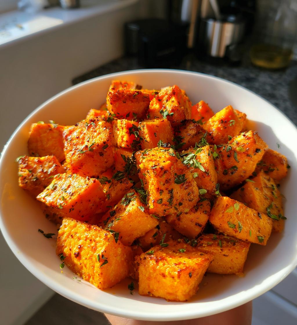 air fryer sweet potato cubes recipe - detail 1