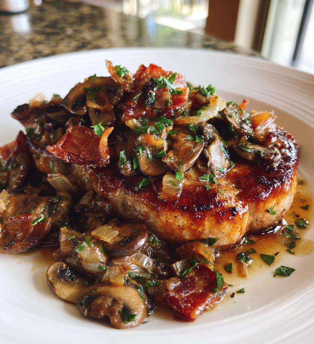 bacon mushroom pork chops