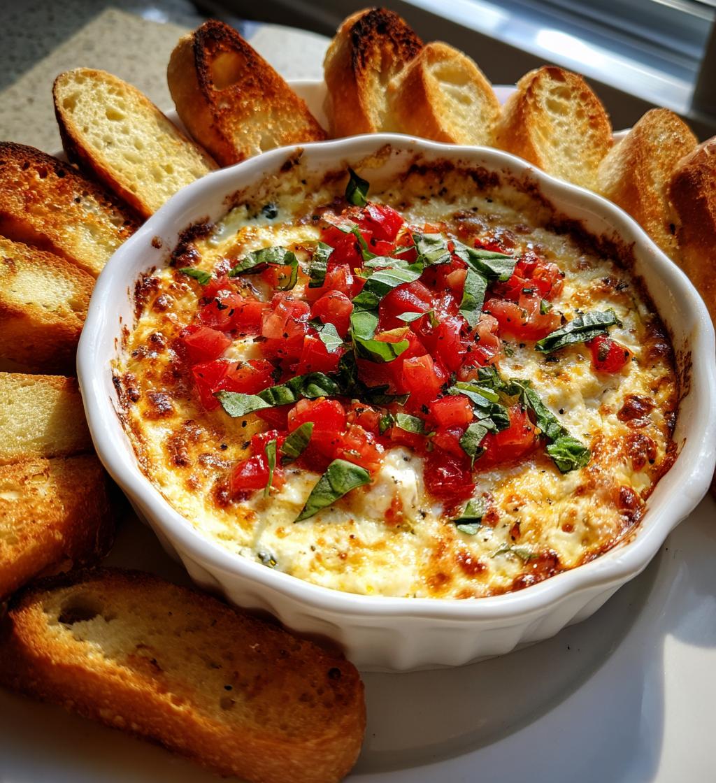 baked goat cheese bruschetta dip - detail 1