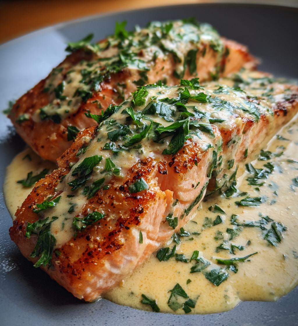 baked salmon with lemon butter cream sauce