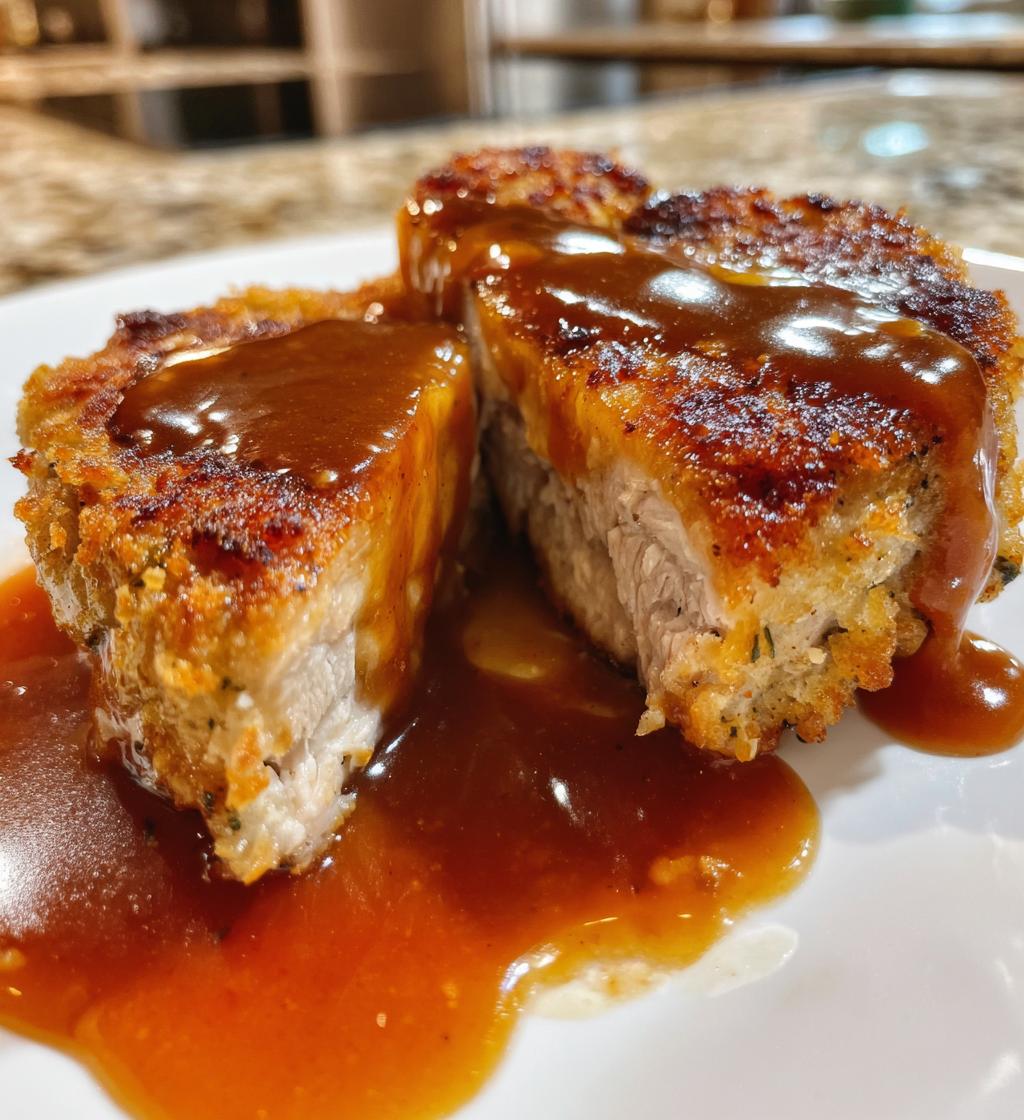 breaded pork chops and gravy - detail 1