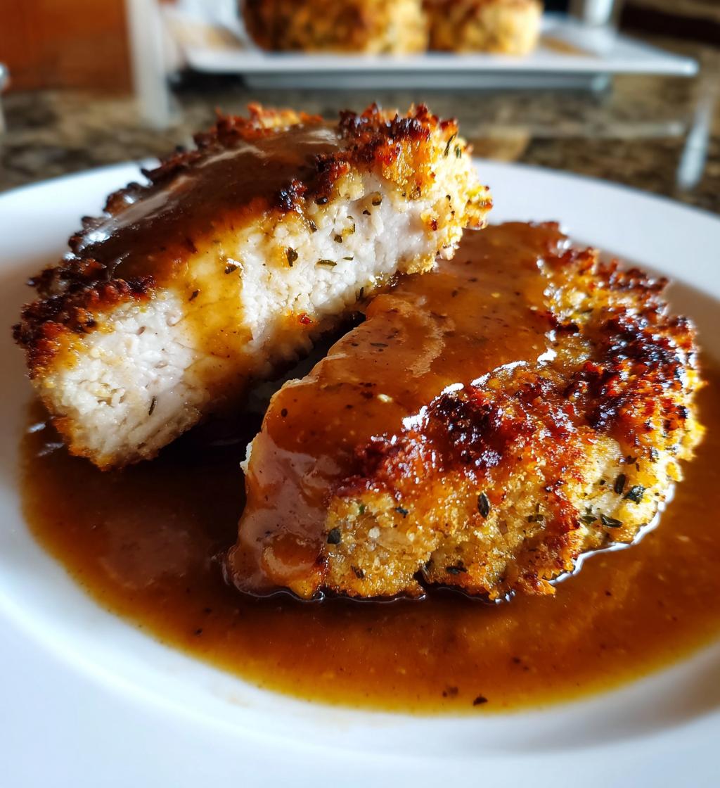 breaded pork chops and gravy