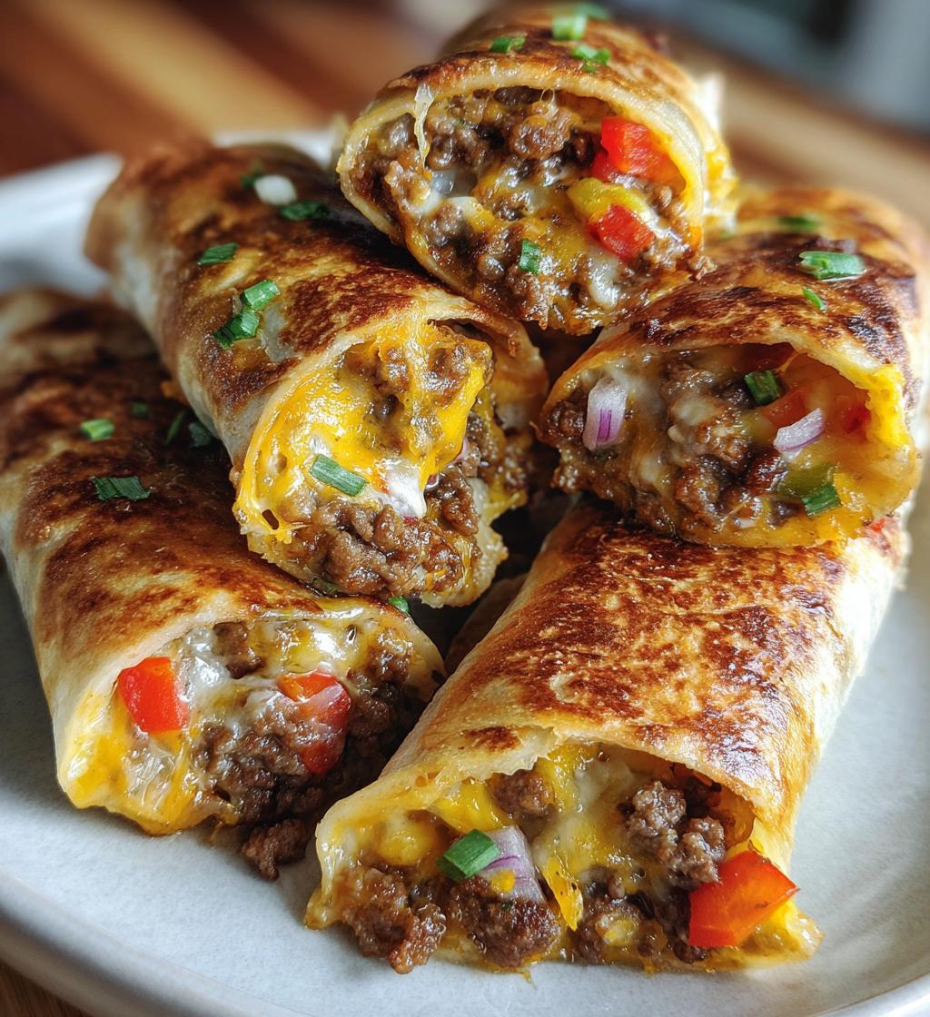 cheesy beefy rolls up - detail 1
