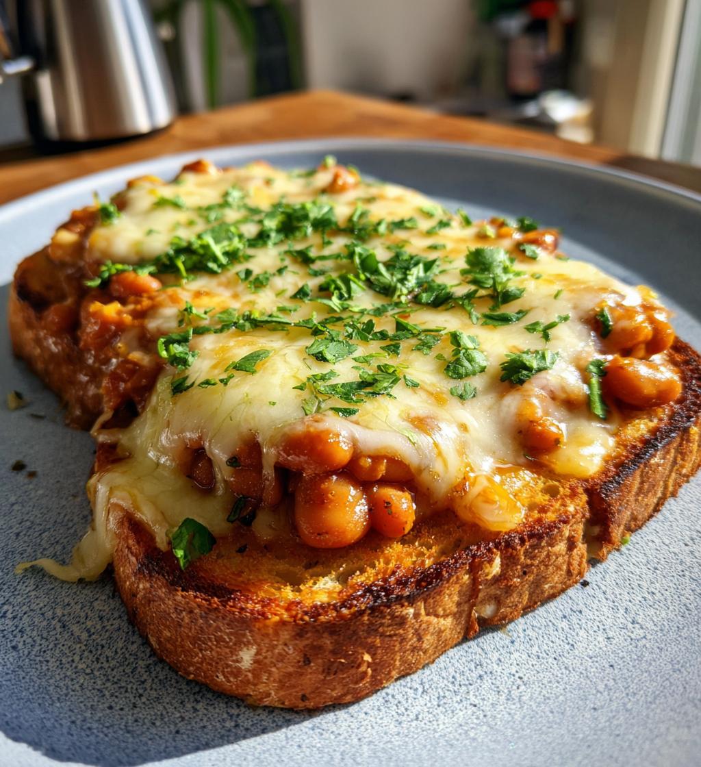 cheesy masala beans on toast