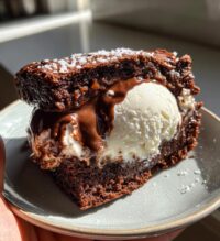 chewy brownie ice cream sandwiches
