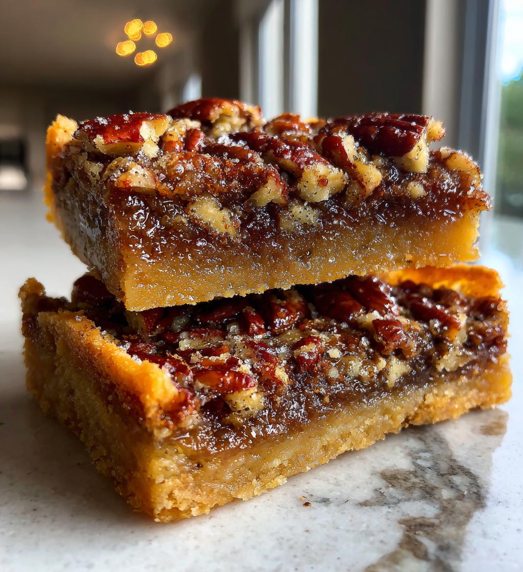 chewy pecan pie bars recipe - detail 1