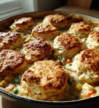 chicken pot pie with biscuits