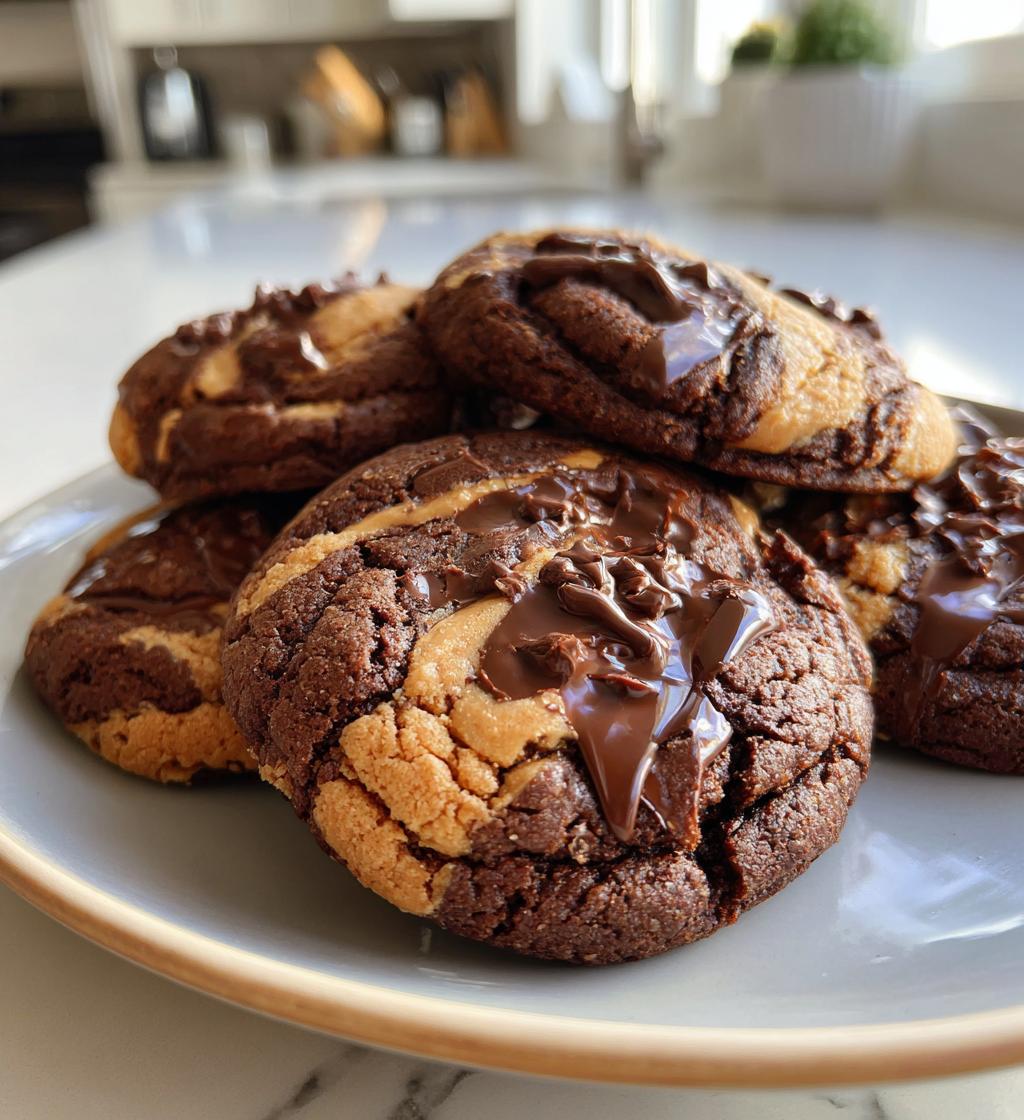 chocolate peanut butter swirl cookies