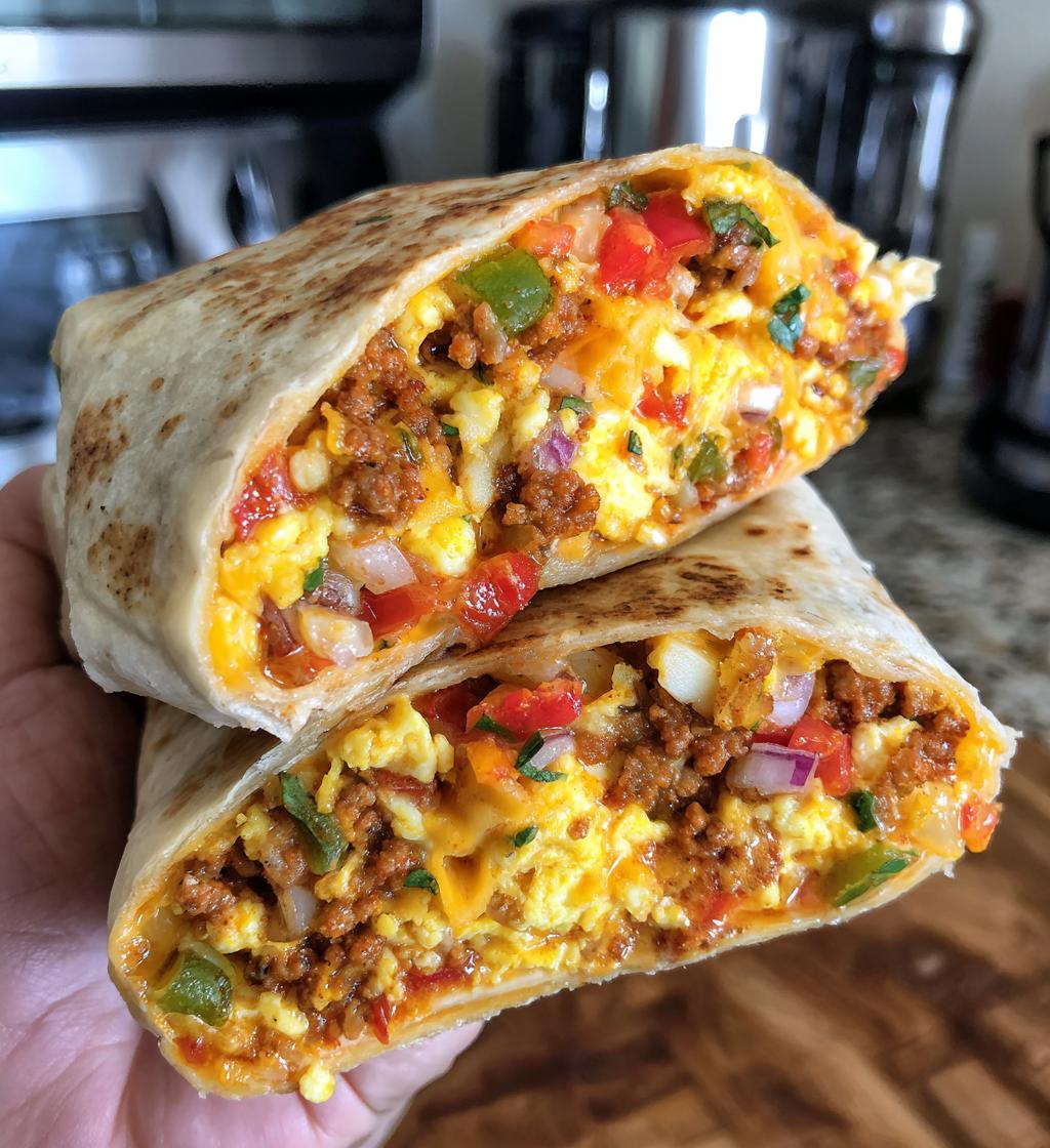 chorizo breakfast burrito - detail 1