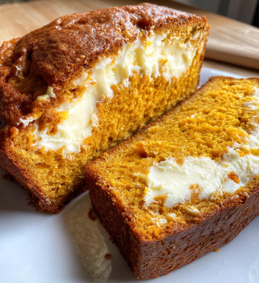cream cheese filled pumpkin bread - detail 1