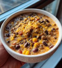 creamy cheesy ground beef taco soup recipe