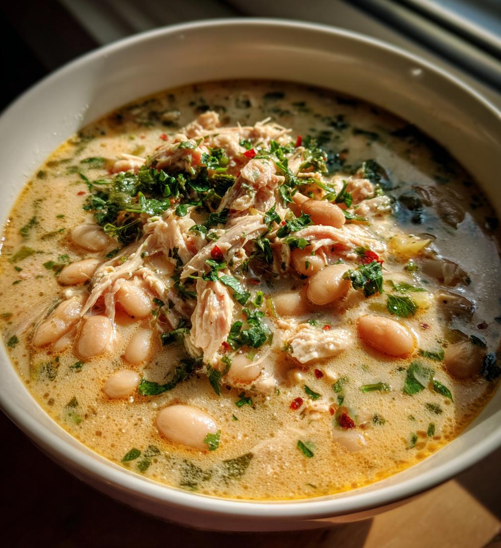 creamy white chicken chili recipe - detail 1