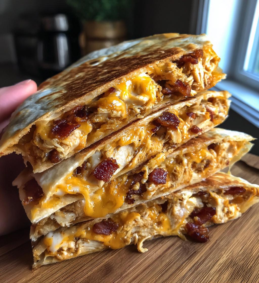 easy cheesy chicken bacon ranch quesadillas