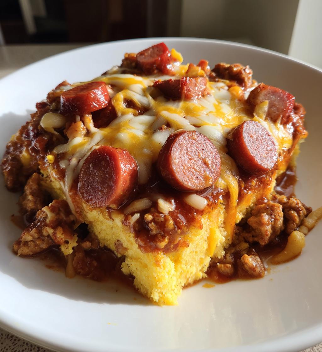 easy chili hot dog casserole - detail 1