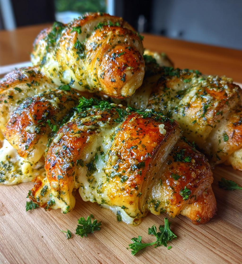 garlic butter cheesy crescent rolls