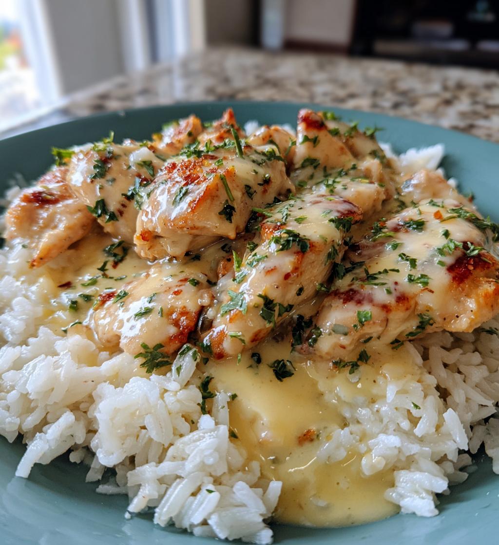 garlic butter chicken with parmesan rice recipe - detail 1