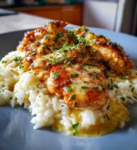 garlic butter chicken with parmesan rice recipe