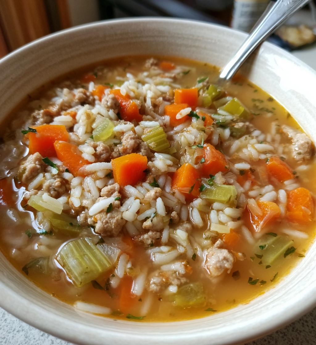 ground turkey and rice soup