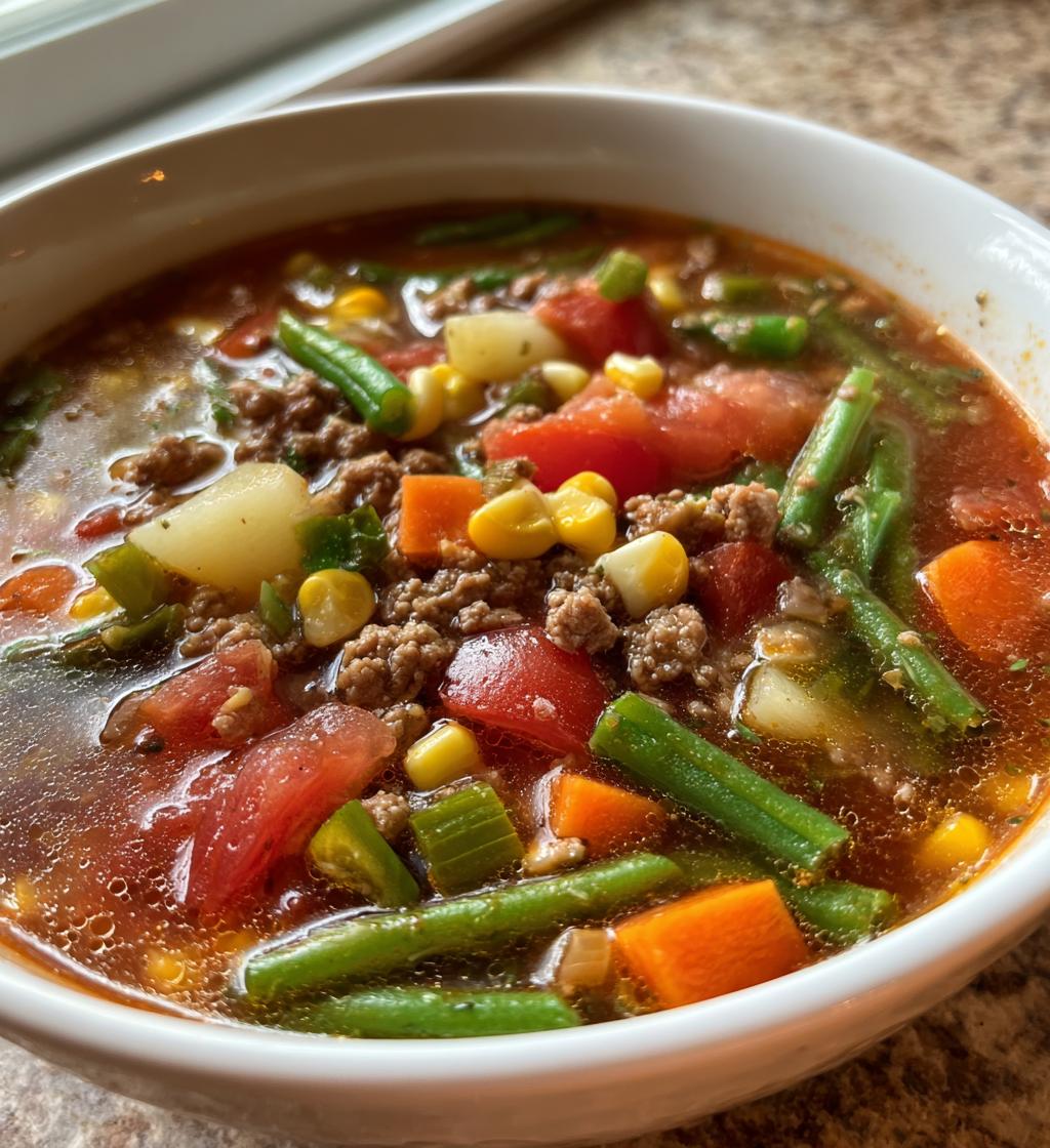 hamburger soup - detail 1