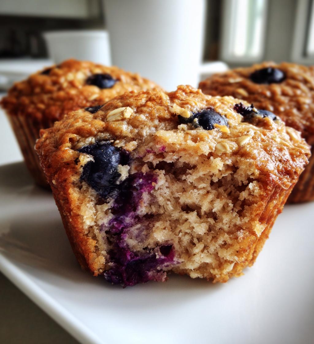 healthy blueberry oatmeal muffins recipe - detail 1