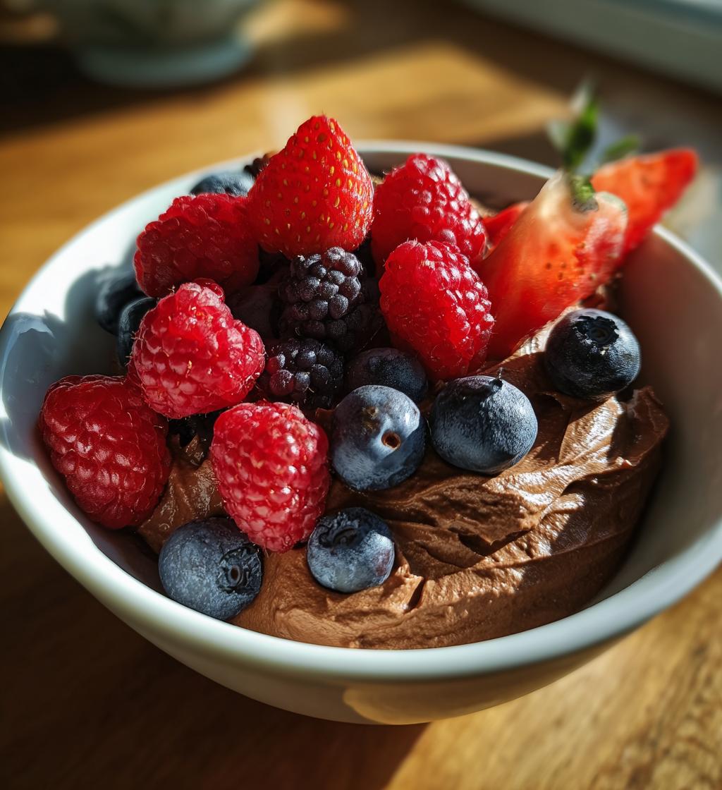 healthy chocolate pudding - detail 1