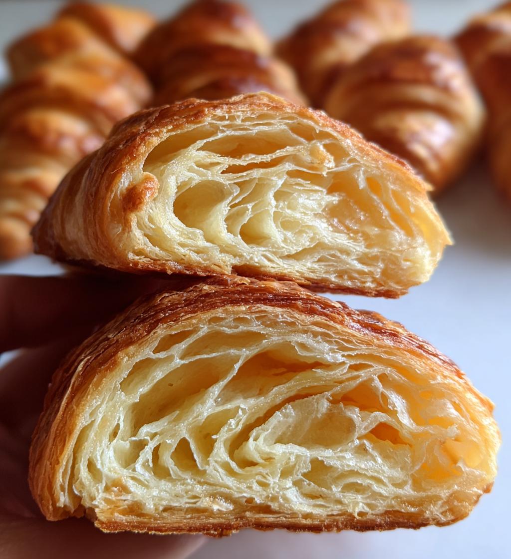 homemade flaky croissants - detail 1