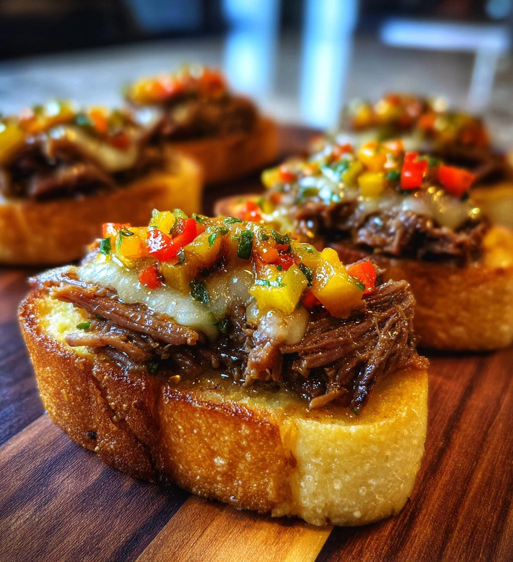 italian beef crostini